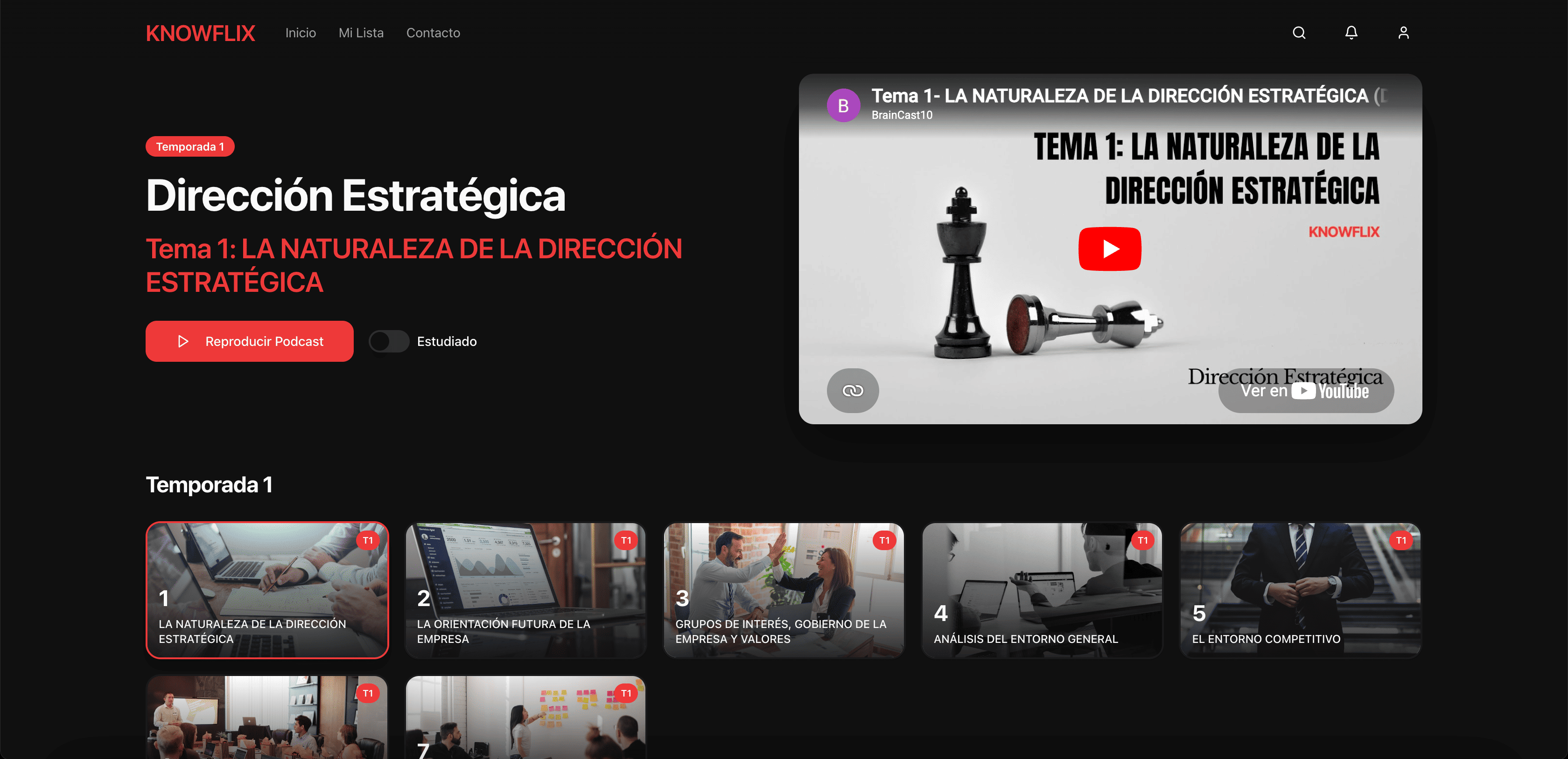 Podcast y vídeos de Dirección Estratégica