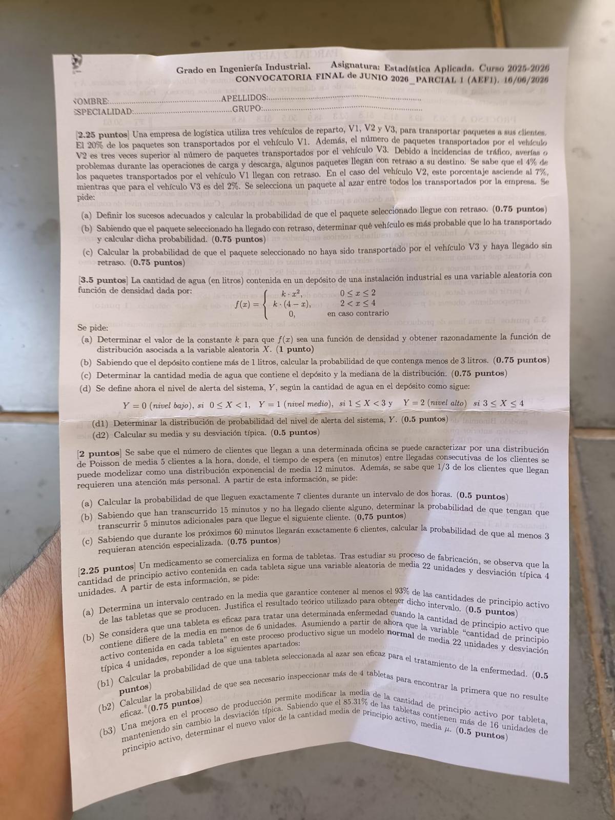 Examen final de Junio de Estadística Aplicada GIM 2026
