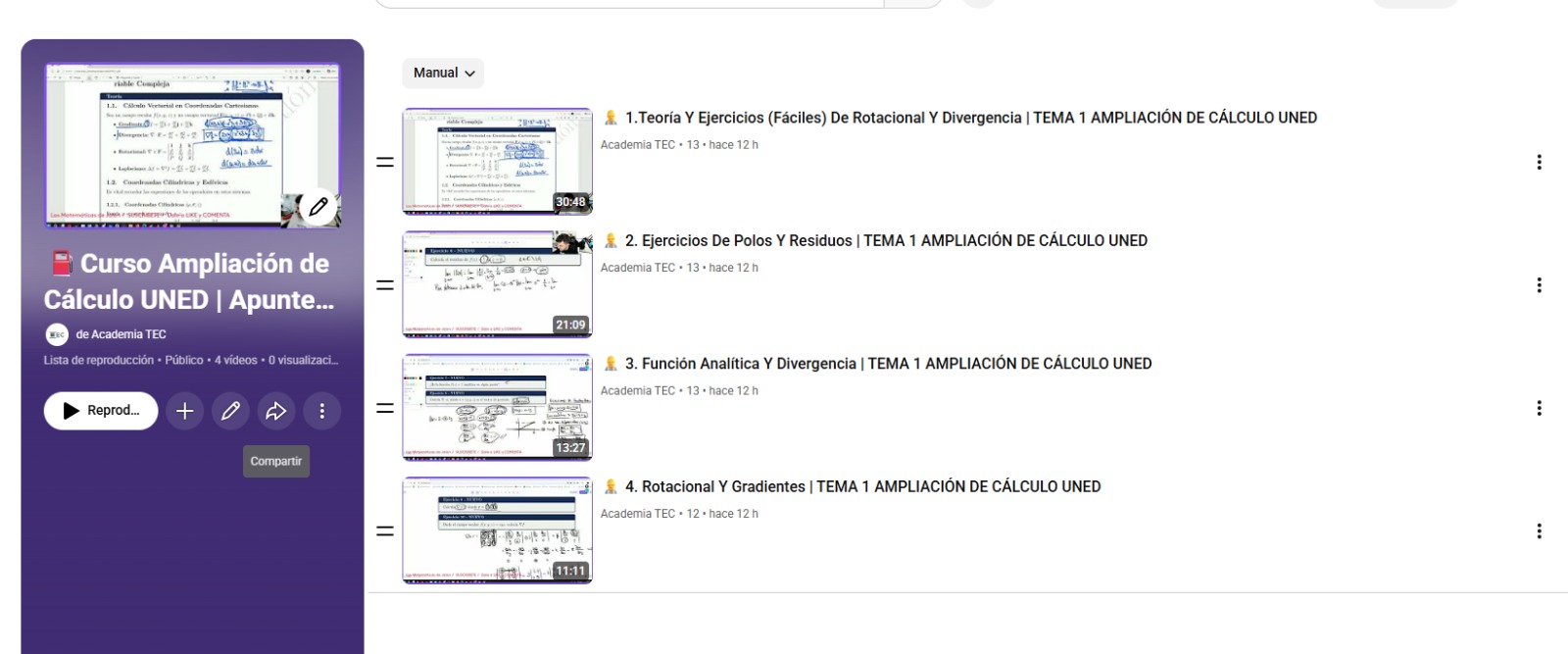 🤓 Tema 1 de Ampliación de Cálculo temario UNED.