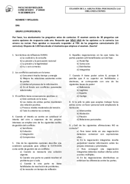 Examen Psicología de las Organizaciones 2014 - Con tabla de soluciones.pdf