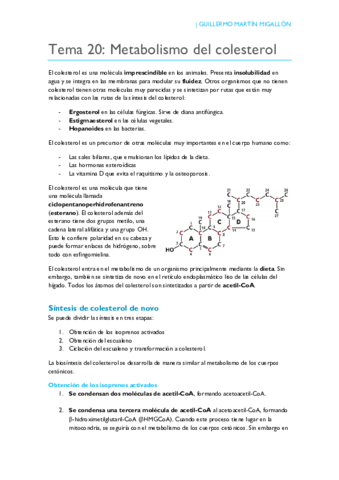 TEMA 20. Metabolismo del colesterol.pdf