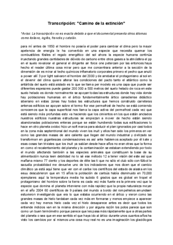 Transcripción - Camino de la extinción.pdf