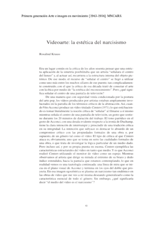 1.Videoarte. La estetica del narcisismo. Rosalind Krauss.pdf