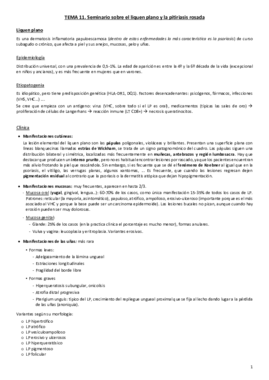 Tema 11 Seminario. Enfermedades eritematodescamativas II. Liquen plano y pitiriasis rosada.pdf