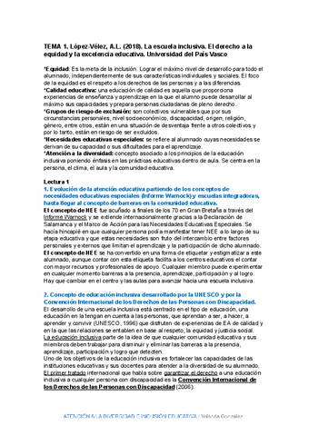 Resumen completo Atencion a la Diversidad e Inclusion Educativa pdf - Thumbnail