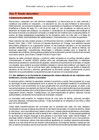 Resumen TEMA 5 Diversidad Cultural y Equidad en la escuela pdf - Thumbnail