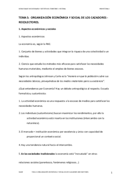 TEMA 5-  ORGANIZACIÓN ECONÓMICA Y SOCIAL DE LOS CAZADORES -RECOLECTORES. .pdf