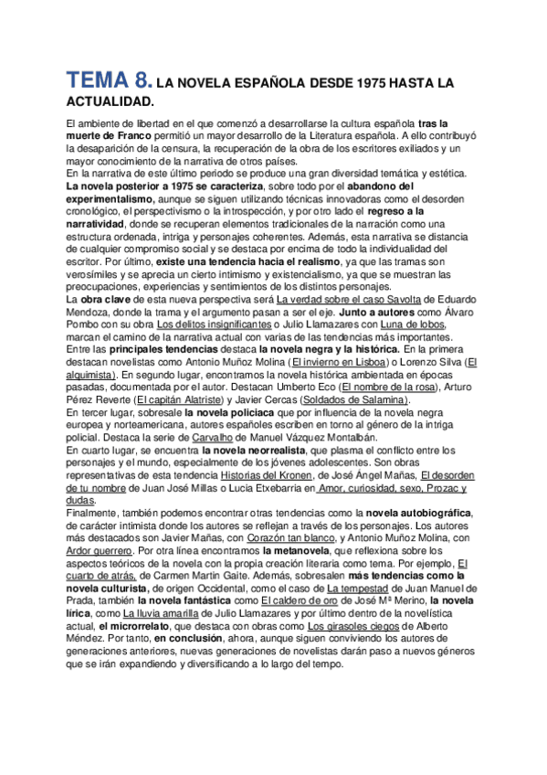 T-8-LA-NOVELA-ESPANOLA-DESDE-1975-HASTA-LA-ACTUALIDAD-lengua-y ...