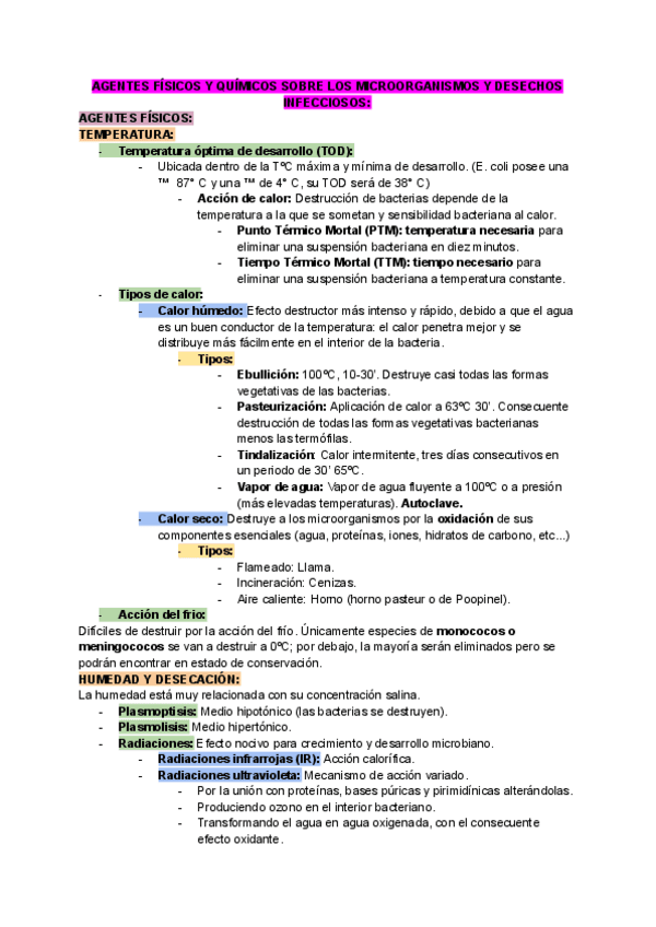 Agentes Fisicos Y Quimicos Sobre Los Microorganismos Y Desechos