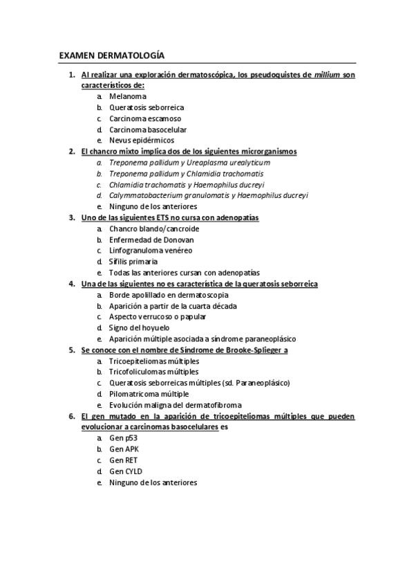 PREGUNTAS EXAMEN DERMATOLOGÍA (SIN RESPUESTAS).pdf