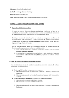Tema 3 (La Constitucionalización del Estado) - Derecho Constitucional I.pdf