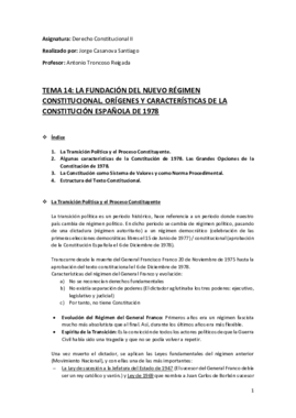 Tema 1 (14) (La Fundación del Nuevo Régimen Constitucional. Orígenes y Características de la Constitución Española de 1978) - Derecho Constitucional II.pdf