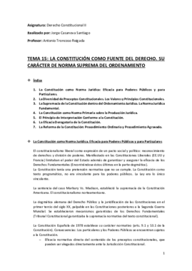Tema 2 (15) (La Constitución como Fuente del Derecho. Su Carácter de Norma Suprema del Ordenamiento) - Derecho Constitucional II.pdf