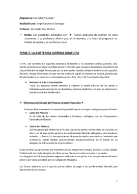 Tema 5 (La Asistencia Jurídica Gratuita) - Derecho Procesal I.pdf