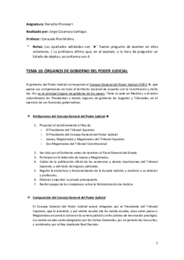 Tema 10 (Órganos de Gobierno del Poder Judicial) - Derecho Procesal I.pdf