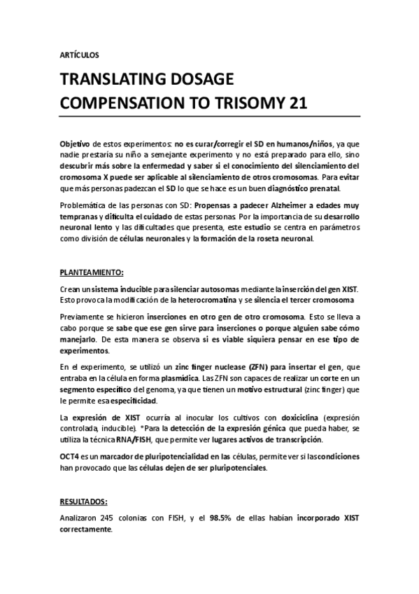 Translating dosage compensation to trisomy 21 - Apuntes.pdf