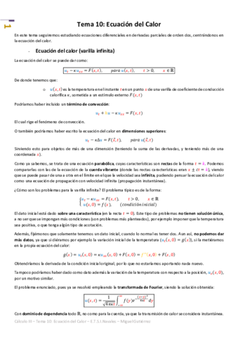 Cálculo III - Tema 10 - Ecuación del Calor.pdf