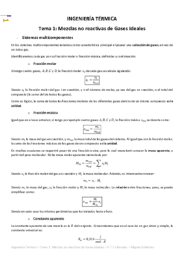 Ingeniería Térmica - Tema 1 - Mezclas no reactivas de Gases Ideales.pdf