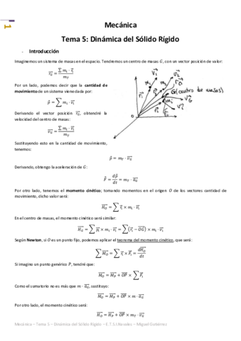 Mecánica - Tema 5 - Dinámica del Sólido Rígido.pdf