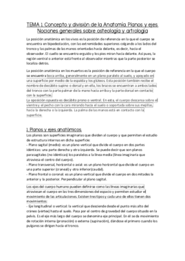 TEMA 1. Concepto y división de la Anatomía. Planos y ejes. Nociones generales sobre osteología y artrología.pdf