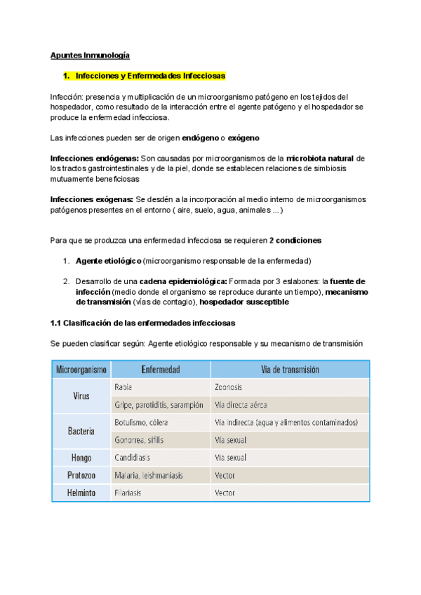 Apuntes Inmunologia 1 Pdf