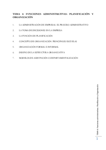 TEMA 4 - FUNCIONES ADMINISTRATIVAS PLANIFICACIÓN Y ORGANIZACIÓN.pdf