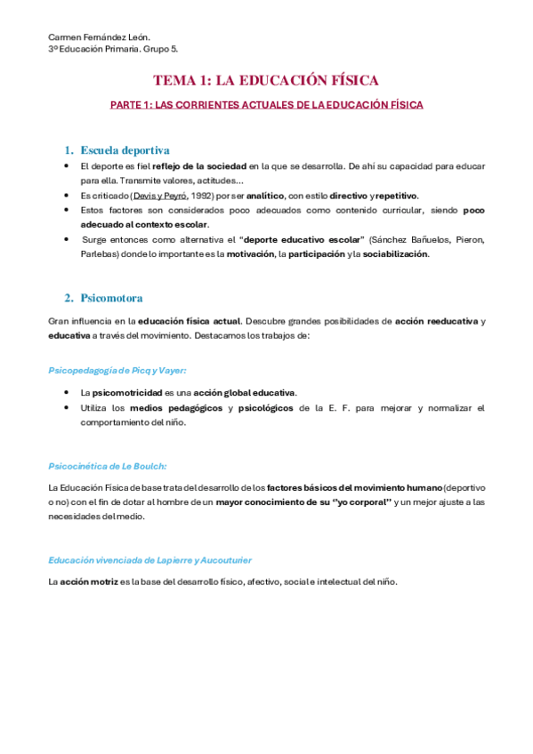 Tema 1 La Educacion Fisica Pdf