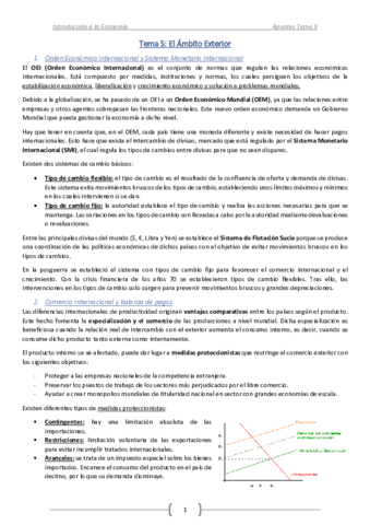 Apuntes Tema 5-El Ámbito Exterior - Introducción Economía.pdf