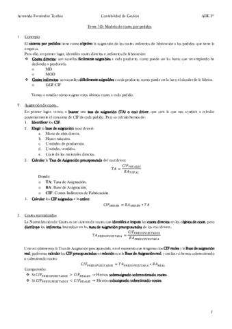 Apuntes Tema 7 (Pedidos) Contabilidad de Gestión.pdf