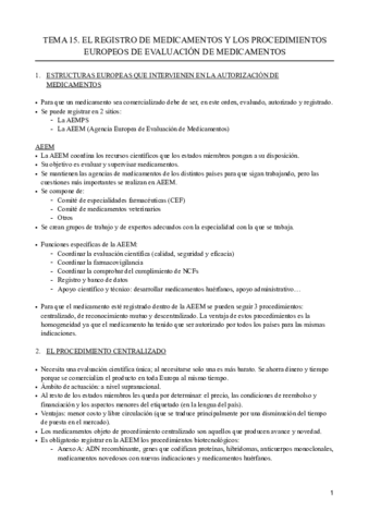 TEMA 15. EL REGISTRO DE MEDICAMENTOS Y LOS PROCEDIMIENTOS EUROPEOS DE EVALUACIÓN DE MEDICAMENTOS.pdf