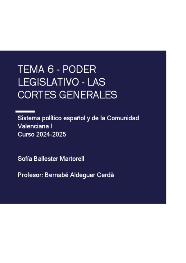 Tema 6 - Poder legislativo - Las Cortes Generales.pdf