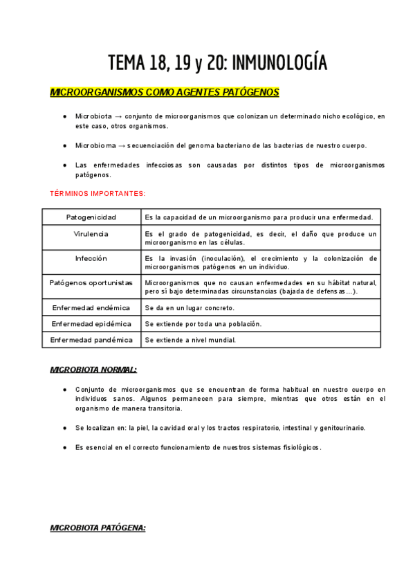 Unidad 18 19 Y 20 Inmunologia Pdf