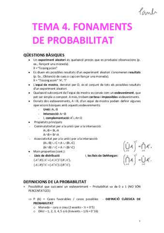 Tecniques de Recerca - TEMA 4 FONAMENTS DE PROBABILITAT (Psicologia UB 1r).pdf