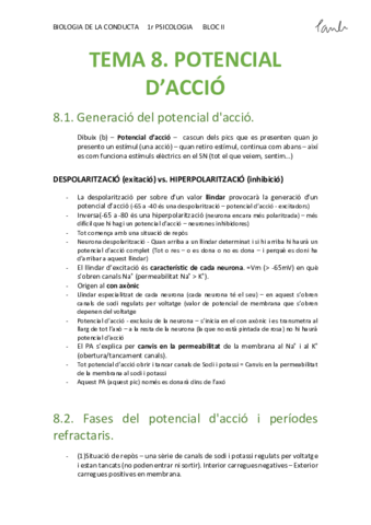 BIO - TEMA 8. POTENCIAL D’ACCIÓ (Psicologia UB 1r).pdf