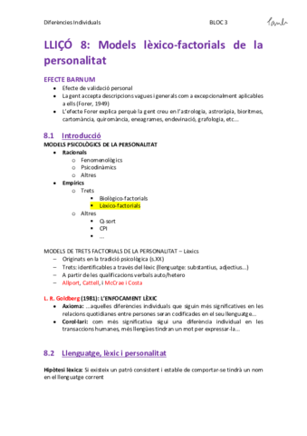 DDII - LLIÇÓ 8. Models lèxico-factorials de la personalitat (Psicologia UB 1r).pdf