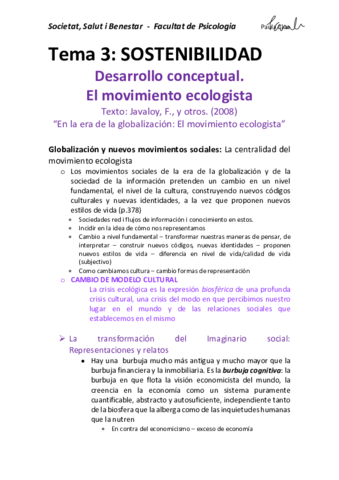 Societat- Salut i Benestar - Tema 3 Sostenibilidad (Psicologia UB 1r).pdf