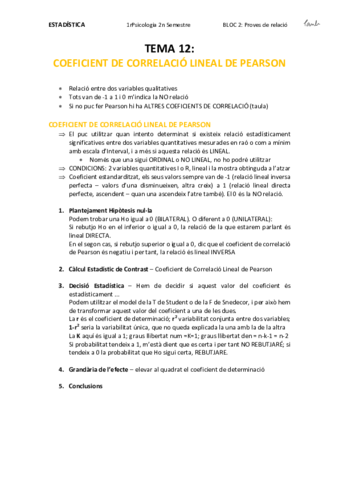 Estadística - TEMA 12 COEFICIENT DE CORRELACIÓ LINEAL DE PEARSON (Psicologia UB 1r).pdf