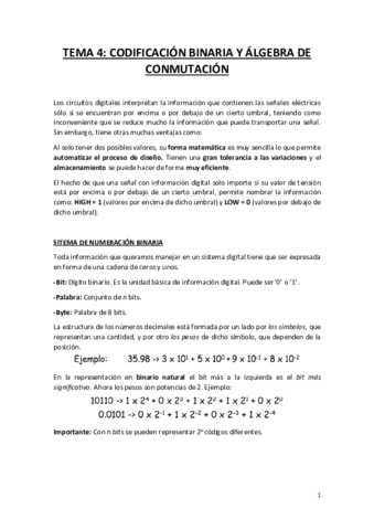 RESUMEN TEMA 4- CODIF. BINARIA Y ALGEBRA DE CONMUTACIÓN 2018-2019.pdf