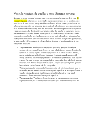 Vascularización de cuello y cara. Sistema Venoso.pdf
