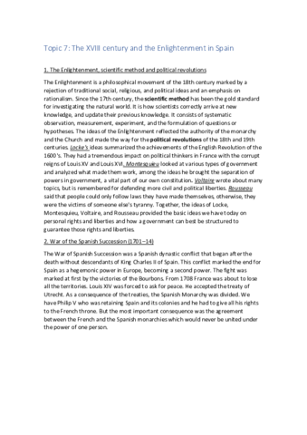 Topic 7 The XVIII century and the Enlightenment in Spain.pdf