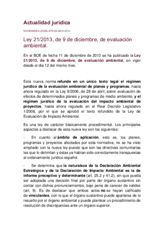 Ley 21 2013 de evaluacion ambiental (resumen).pdf