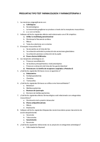 PREGUNTAS TIPO TEST FARMACOLOGÍA Y FARMACOTERAPIA II.pdf