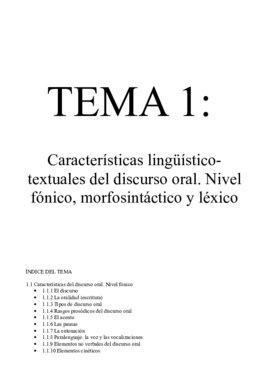 Tema 1 (I); Características lingüístico-textuales del discurso oral (nivel fónico morfosintáctico y léxico.pdf