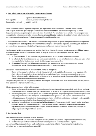 Apunts Indroducció al Dret Públic - Tema 1.pdf