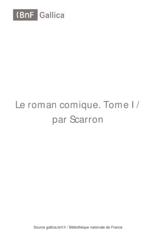 LE ROMAN COMIQUE - SCARRON.pdf