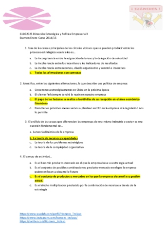 Examen Enero 2014-2015 SOLUCIÓN Dirección Estratégica y Política Empresarial I.pdf
