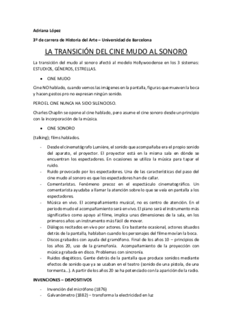 Transición del mudo al sonoro - CINE CLÁSICO.pdf