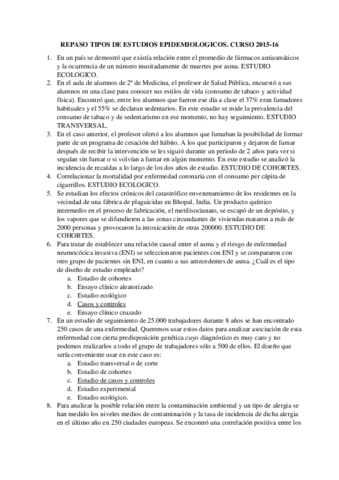 REPASO TIPOS DE ESTUDIOS EPIDEMIOLOGICOS CON SOLUCIONES.  CURSO 2015-16 .pdf