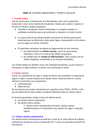 INMUNOLOGÍA APLICADA - Tema 15 - TERAPIA CELULAR (C. MADRE).pdf