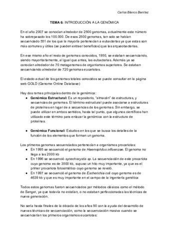 GENÓMICA Y BIOINFORMÁTICA - Tema 6 - INTRODUCCIÓN GENÓMICA.pdf